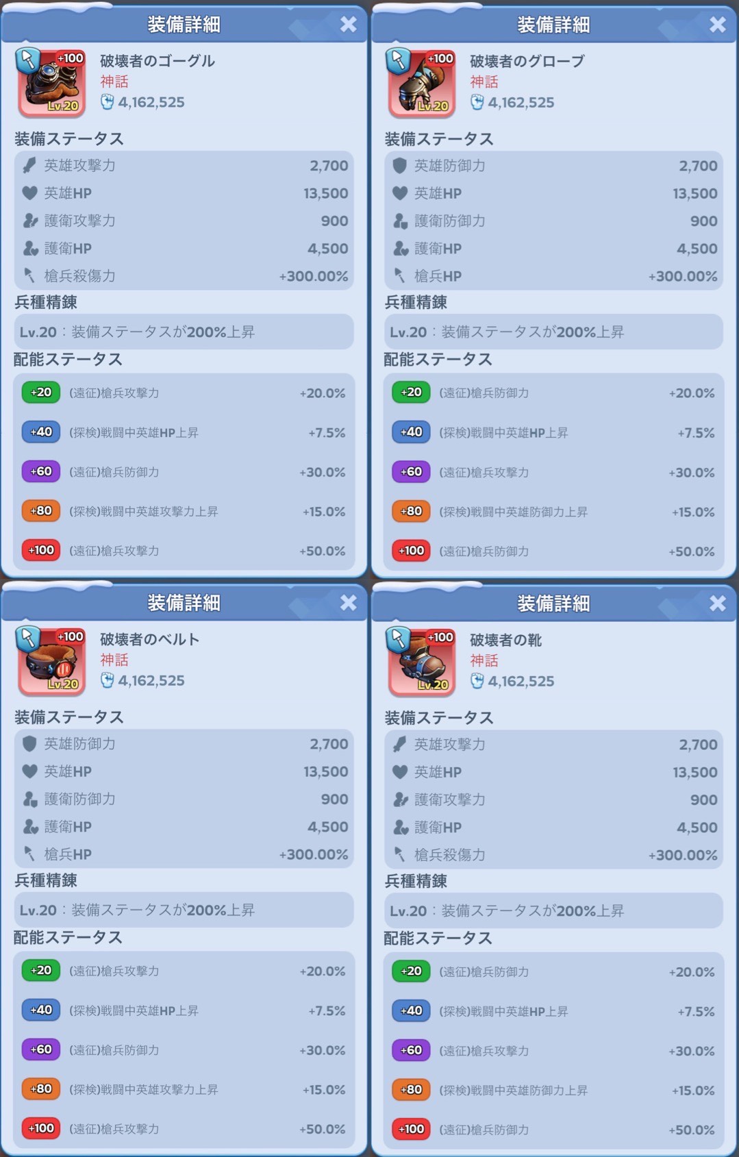 配能ステータス・槍